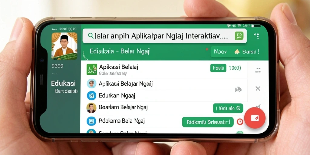 Tampilan antarmuka <strong>9399</strong> yang sederhana dan ramah pengguna untuk belajar ngaji.