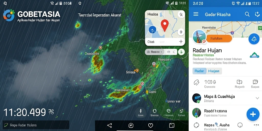 Tampilan radar hujan GOBETASIA yang jelas dan informatif.