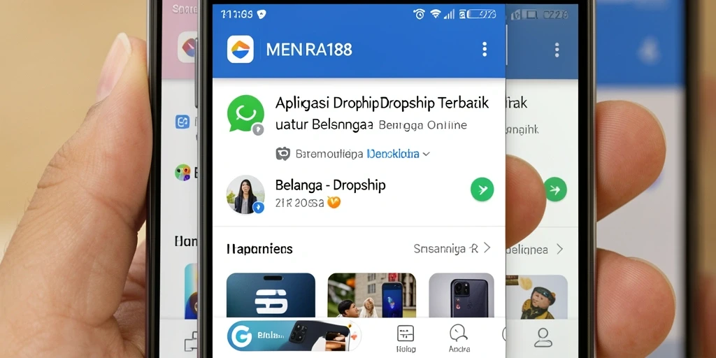 Antarmuka aplikasi MENARA188 untuk fungsi Dropship yang intuitif.