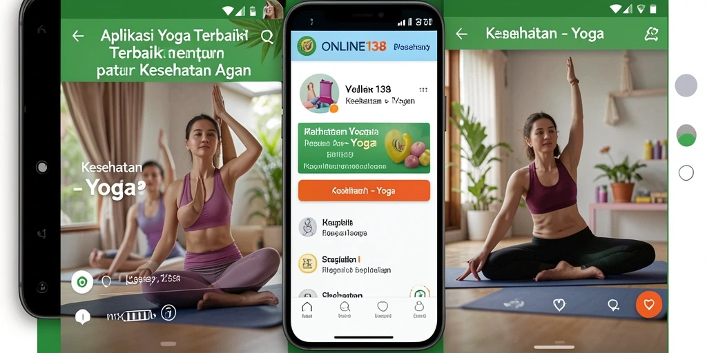 Screenshot aplikasi ONLINE138 menunjukkan berbagai pilihan pose Yoga yang menarik.