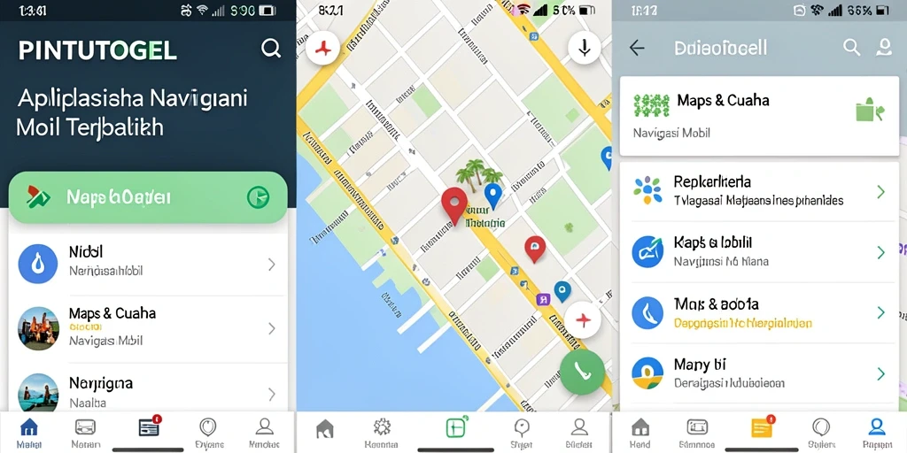 Antarmuka PINTUTOGEL yang mudah digunakan untuk navigasi mobil.