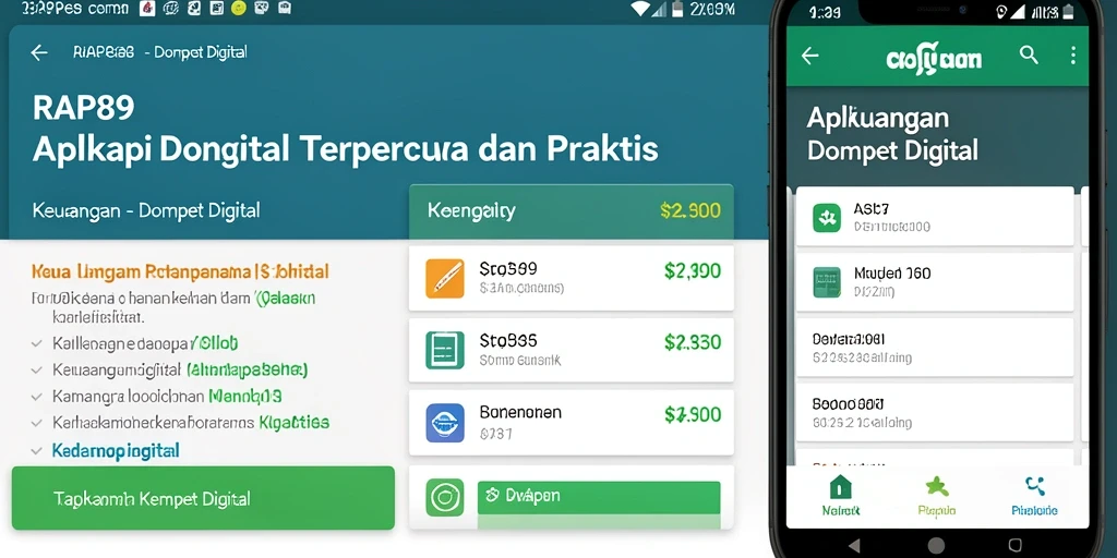 Tampilan antarmuka utama RAP89, aplikasi Dompet Digital yang user-friendly.