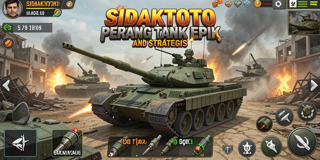 Tampilan antarmuka dan pertempuran tank yang mendebarkan.